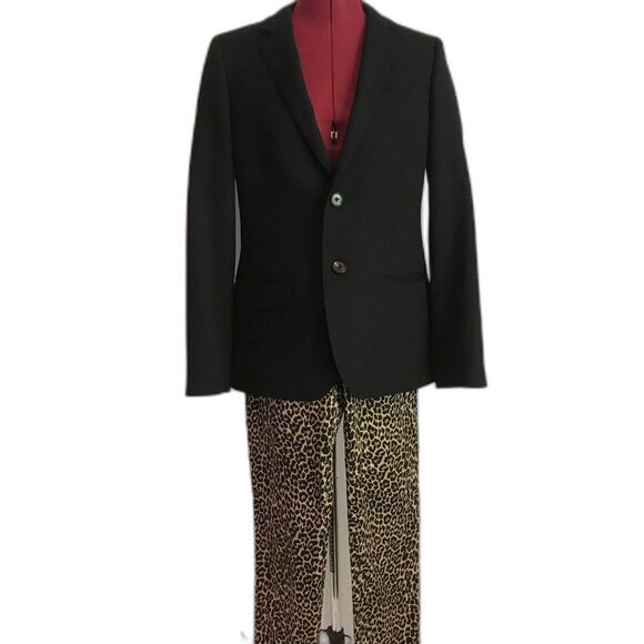 J.Crew Pantsuit Size 8 2-Piece Set Winnie Leopard Pant Ludlow Wool Blazer - Picture 1 of 14